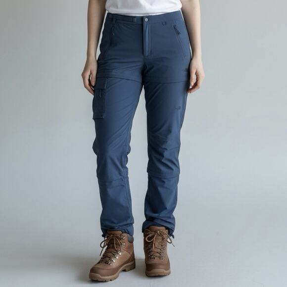 The North Face Pants - The North Face Bridgeway Zip Off Pants Women’s 12 Blue Hiking Convertible NWT